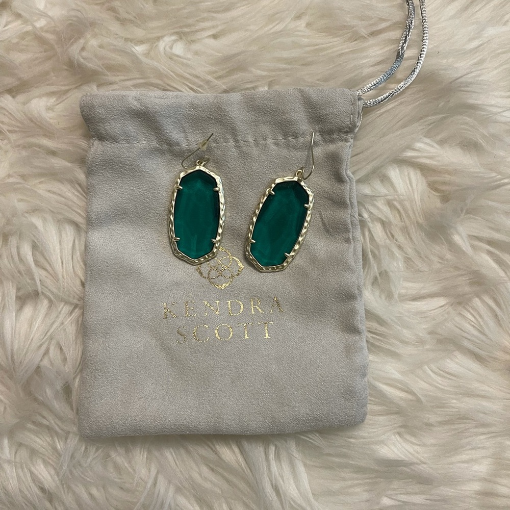 Kendra Scott emerald glass earrings